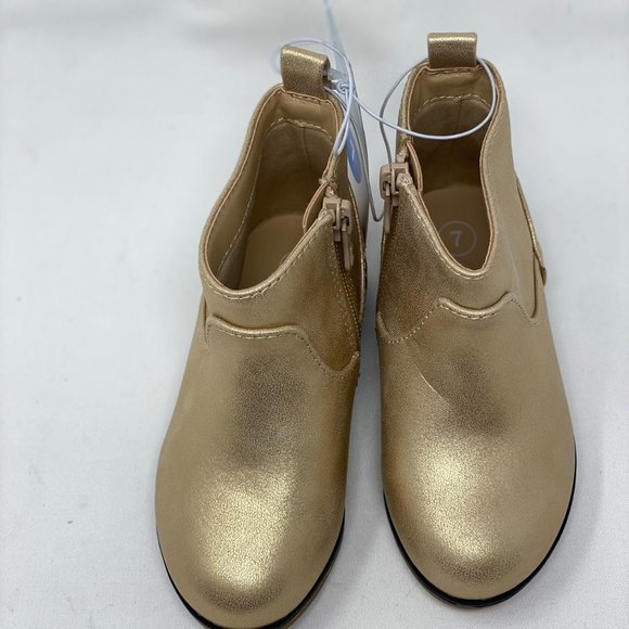 Toddler Girls' Onyx Zipper Slip-On Chelsea Boots - Cat & Jack Gold 7 - Picture 2 of 5